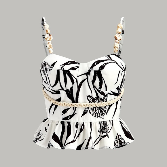 Commense Black and White Floral Women Shorts - Picture 4 of 9